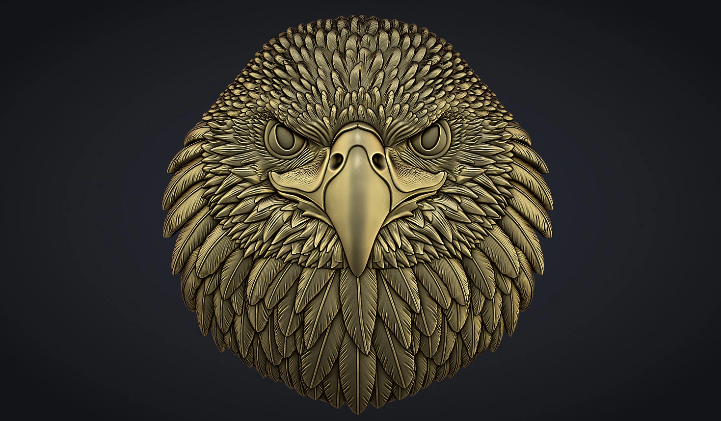Eagle Head Bas Relief 3D Print Model .c4d .max .obj .3ds .fbx .stl .blend 
