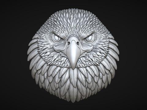 Eagle Head Bas Relief Model Cetak 3D