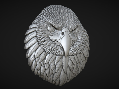 Eagle Head Bas Relief Model Cetak 3D