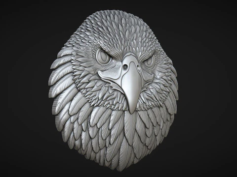 Eagle Head Bas Relief 3D Print Model