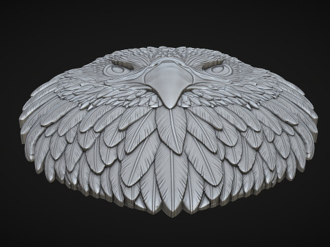 Eagle Head Bas Relief Model Cetak 3D