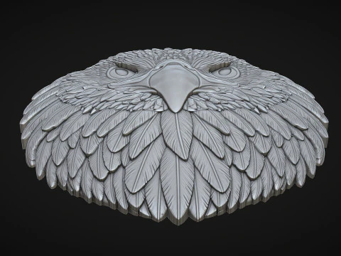 Eagle Head Bas Relief 3D Print Model