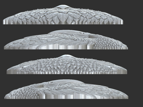 Eagle Head Bas Relief Model Cetak 3D