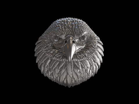 Eagle head bas relief 17mm 3D Print Model