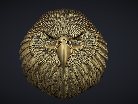 Eagle head bas relief 17mm 3D प्रिंट मॉडल