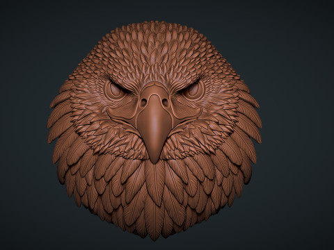 Eagle head bas relief 17mm 3D प्रिंट मॉडल