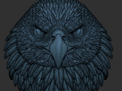 Eagle head bas relief 17mm 3D प्रिंट मॉडल