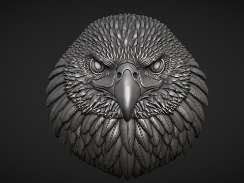 Eagle head bas relief 17mm 3D प्रिंट मॉडल