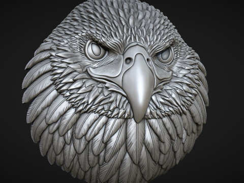 Eagle head bas relief 17mm 3D प्रिंट मॉडल