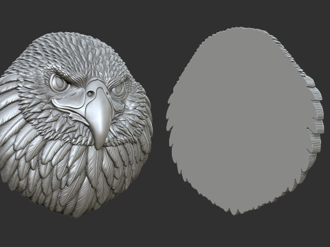 Eagle head bas relief 17mm 3D प्रिंट मॉडल
