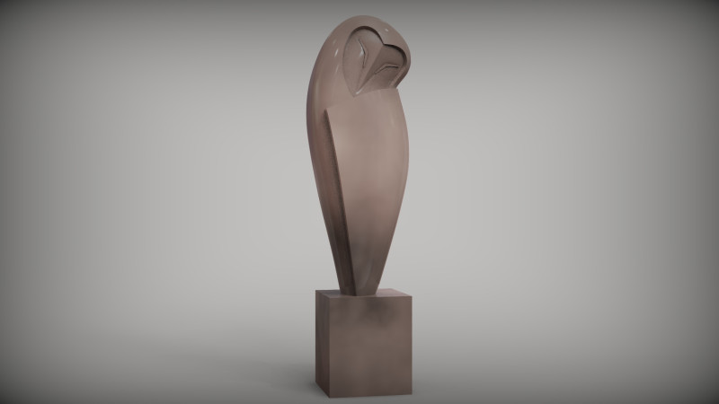 White Owl Sculpture 3Dプリントモデル .c4d .max .obj .3ds .fbx .stl .blend 
