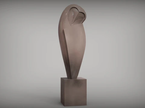 White Owl Sculpture 3D Print Model