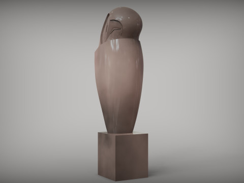 White Owl Sculpture 3Dプリントモデル