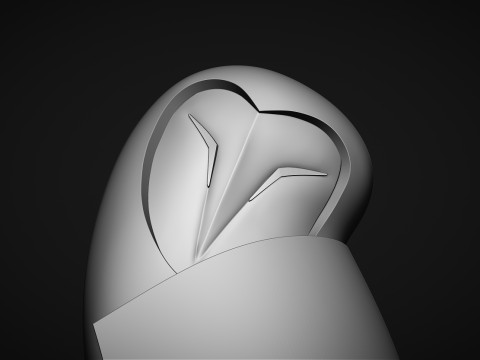 White Owl Sculpture 3Dプリントモデル