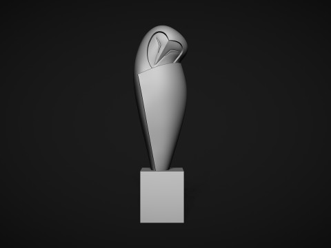 White Owl Sculpture 3Dプリントモデル