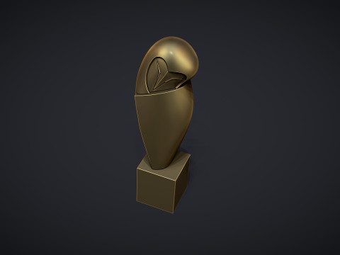 White Owl Sculpture 3Dプリントモデル