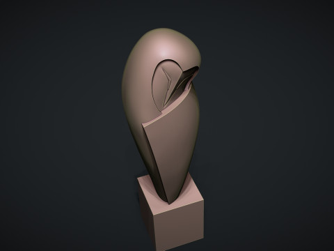 White Owl Sculpture 3Dプリントモデル