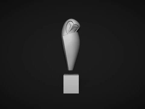 White Owl Sculpture 3D Print Model