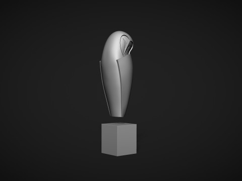 White Owl Sculpture 3Dプリントモデル