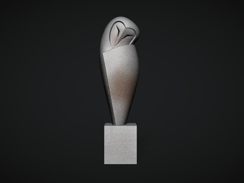 White Owl Sculpture 3Dプリントモデル