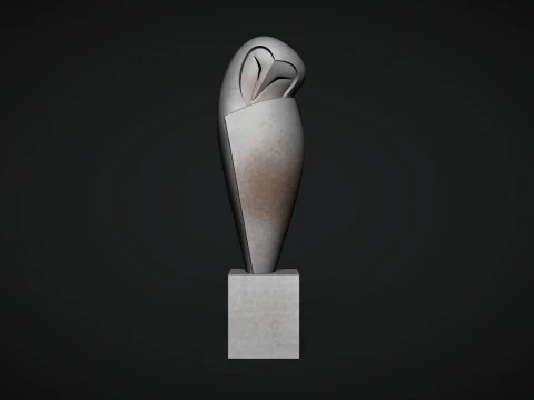 White Owl Sculpture 3D Print Model