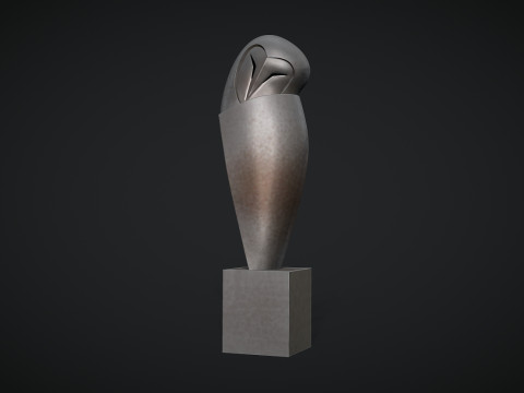 White Owl Sculpture 3Dプリントモデル