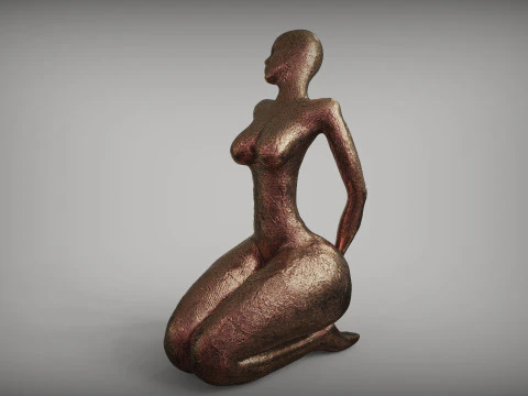 Woman Clay Sculpture 3D Print Model