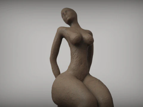 Woman Clay Sculpture 3D Print Model