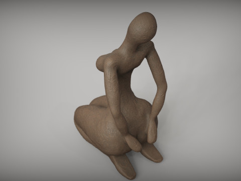 Woman Clay Sculpture Model Cetak 3D