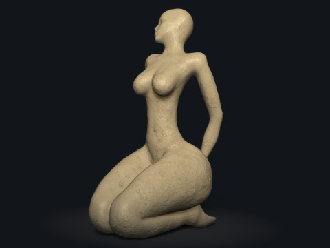 Woman Clay Sculpture Model Cetak 3D
