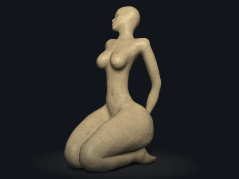 Woman Clay Sculpture 3D Print Model