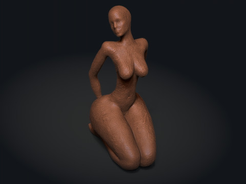 Woman Clay Sculpture Model Cetak 3D