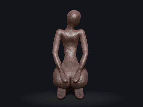 Woman Clay Sculpture Model Cetak 3D