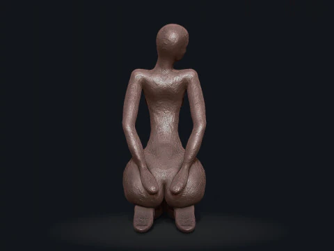 Woman Clay Sculpture 3D Print Model