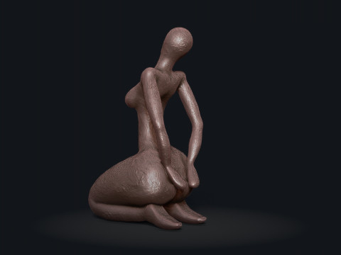 Woman Clay Sculpture Model Cetak 3D