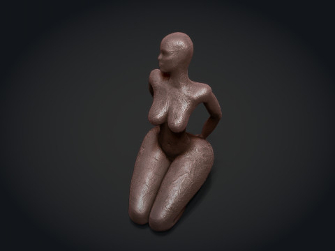 Woman Clay Sculpture Model Cetak 3D