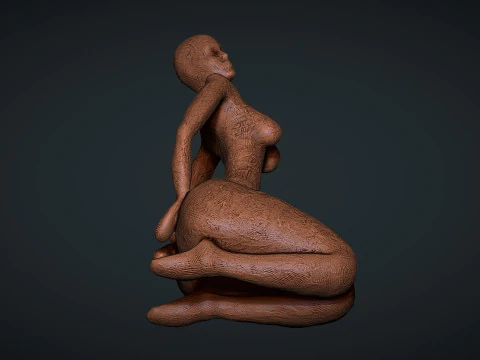 Woman Clay Sculpture 3D Print Model