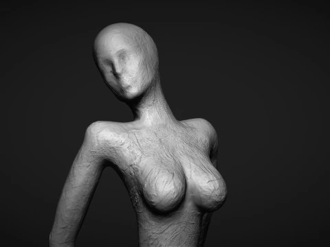 Woman Clay Sculpture 3D Print Model