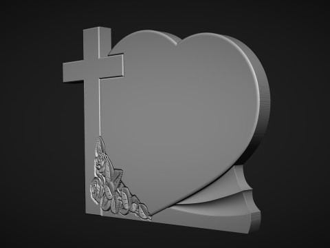 Cross and Heart Tombstone 3D Принт Модель