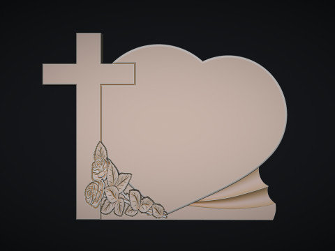 Cross and Heart Tombstone 3D Принт Модель