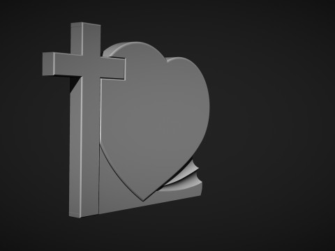 Cross and Heart Tombstone 3D प्रिंट मॉडल