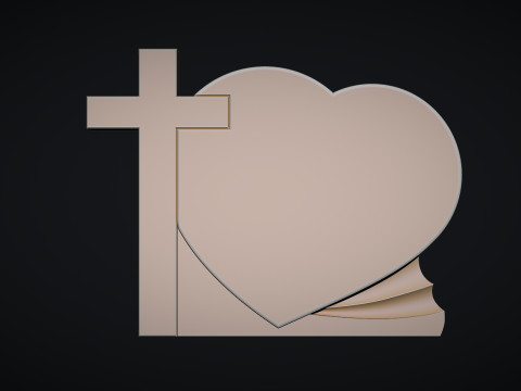 Cross and Heart Tombstone 3D प्रिंट मॉडल