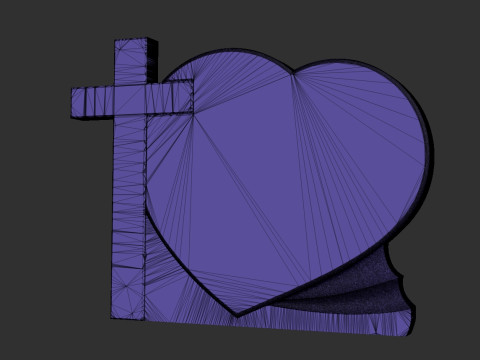Cross and Heart Tombstone 3D प्रिंट मॉडल