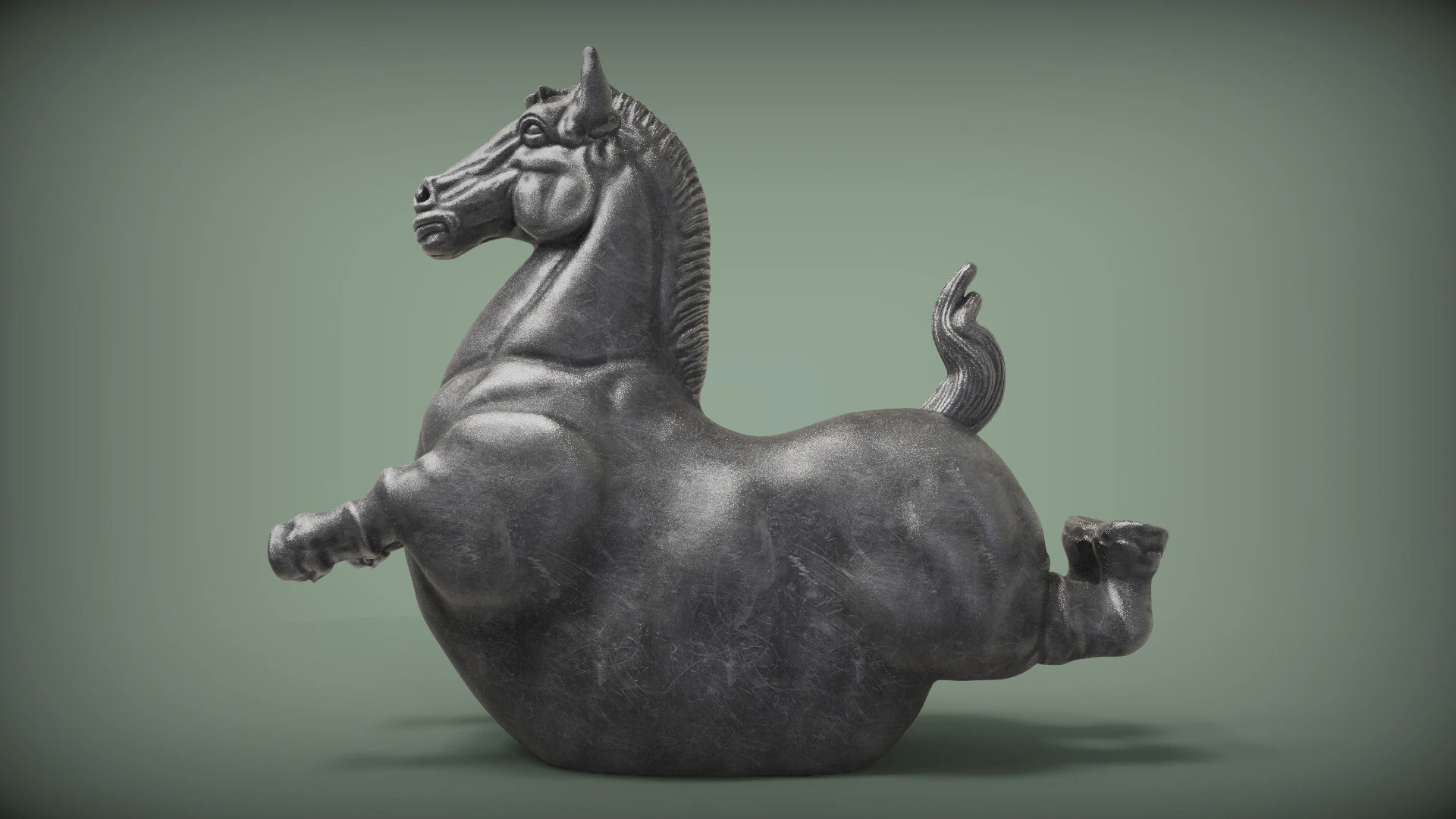 Fat horse statue 3D Print Model .c4d .max .obj .3ds .fbx .stl .blend 