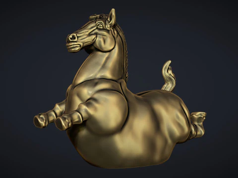 Fat horse statue 3D Print Model