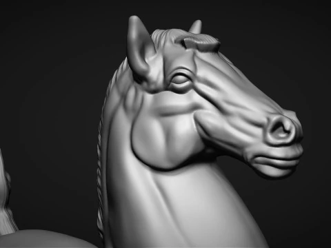 Fat horse statue 3D Print Model