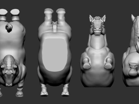 Fat horse statue 3D Print Model