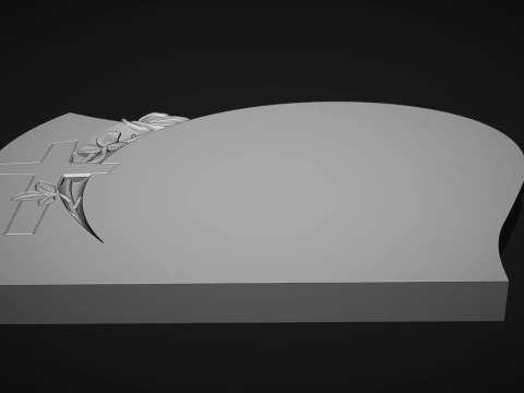 Memorial Tombstone with rose 3D Print Model