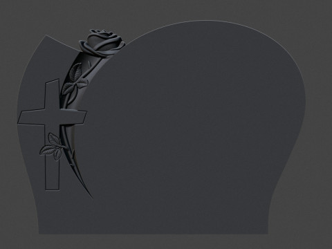 Memorial Tombstone with rose 3D Baskı Modeli