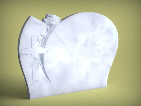 Memorial Tombstone with rose 3D Baskı Modeli